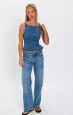 Sunfaded Denim Top