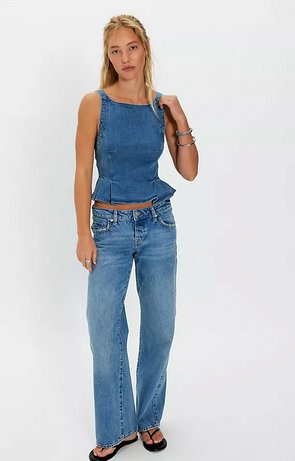 Sunfaded Denim Top