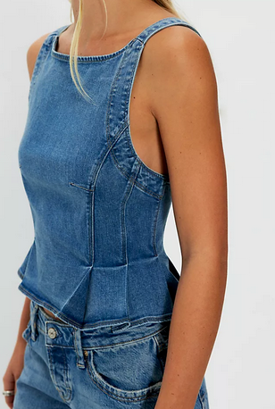 Sunfaded Denim Top