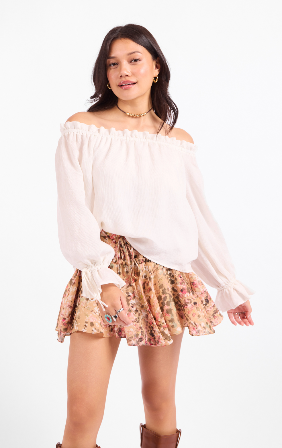 Sepia Sky Off Shoulder Top