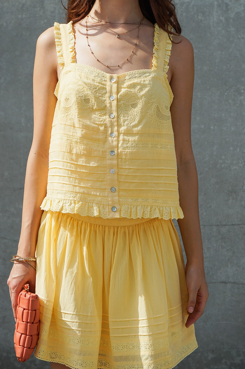 Luna Lace Button-Front Top