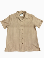 Jacquard Crochet Striped Shirt