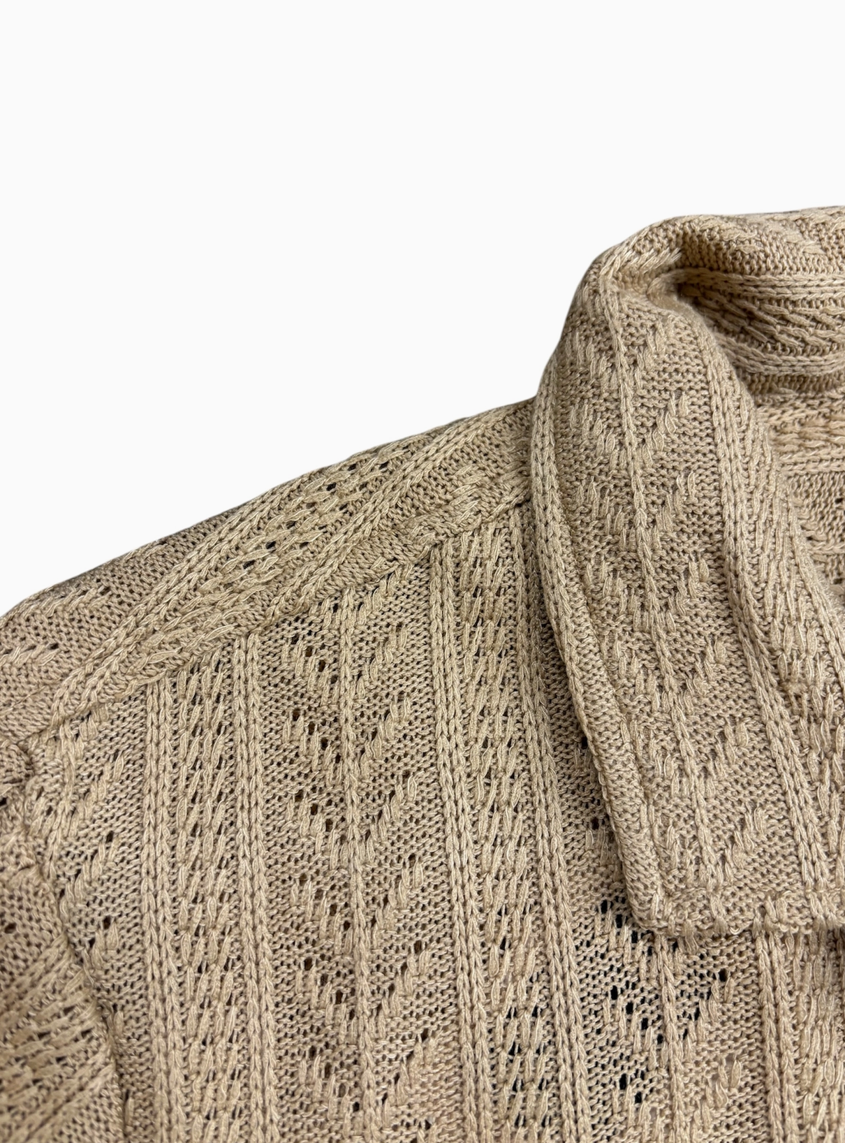 Jacquard Crochet Striped Shirt