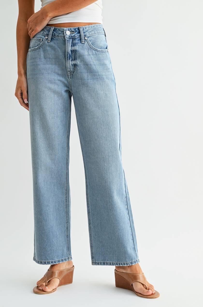 High Rise Loose Fit Straight Denim