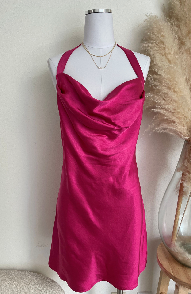 Midnight Kiss Satin Dress