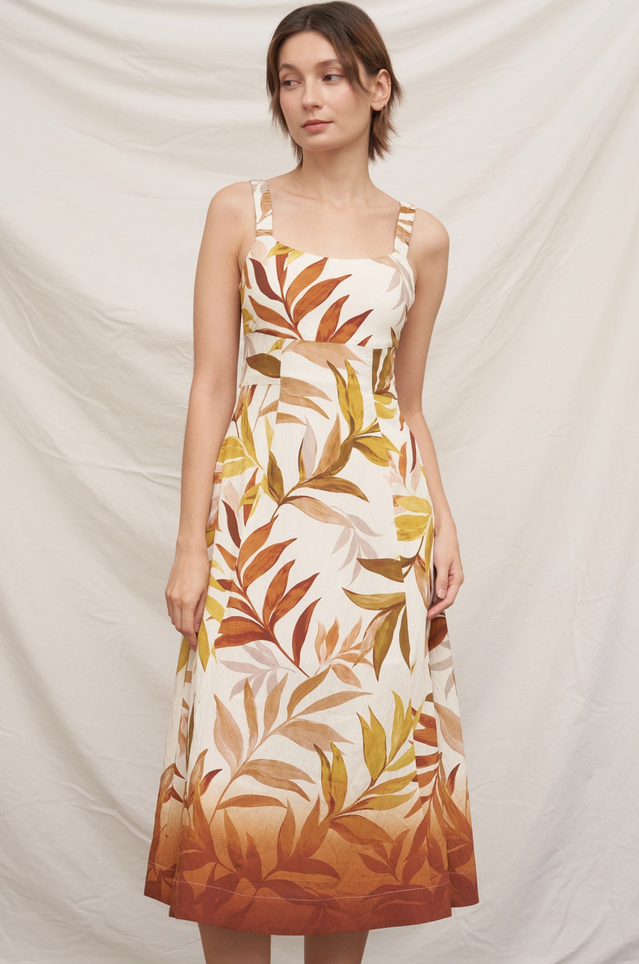 Golden Canopy Midi Dress
