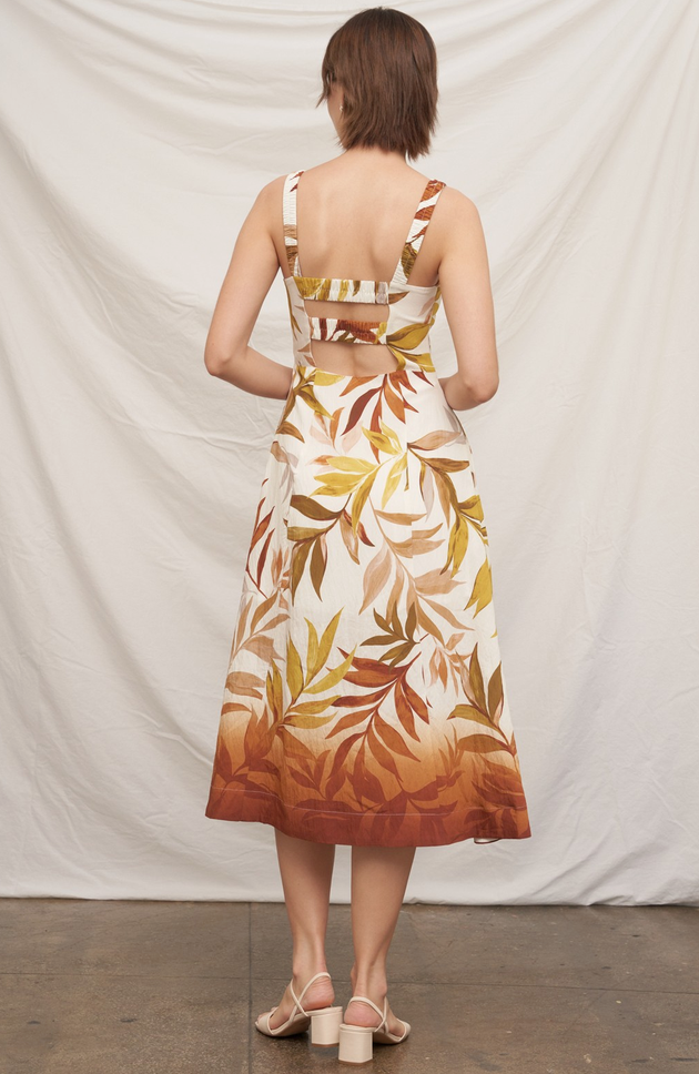 Golden Canopy Midi Dress