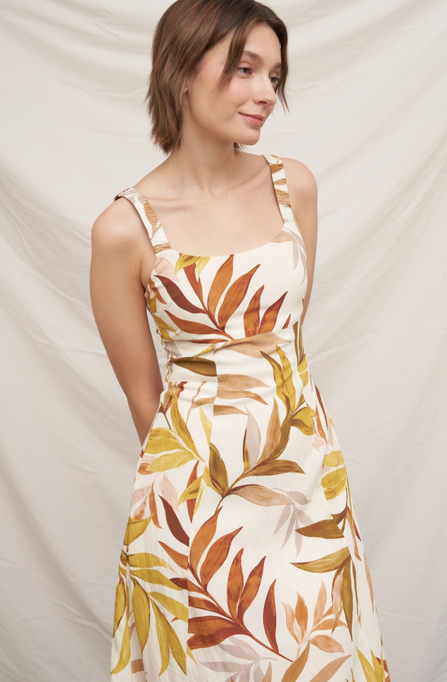 Golden Canopy Midi Dress
