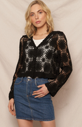 Midnight Daisy Crochet Cardigan