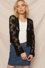 Midnight Daisy Crochet Cardigan