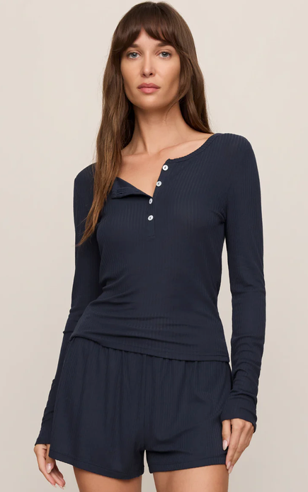 Just Right Rib Henley Top