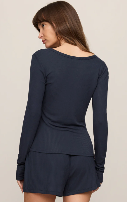 Just Right Rib Henley Top