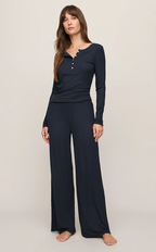 Just Right Rib Henley Top