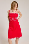 Scarlet Bloom Midi Dress
