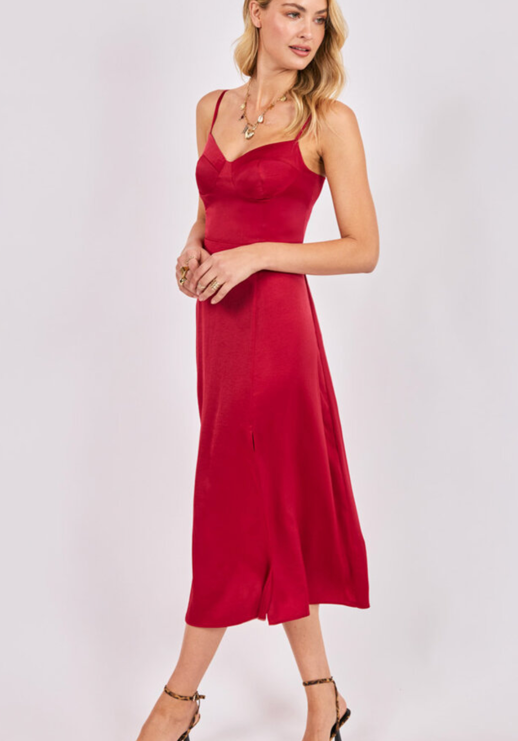 Romy Satin Midi Dress