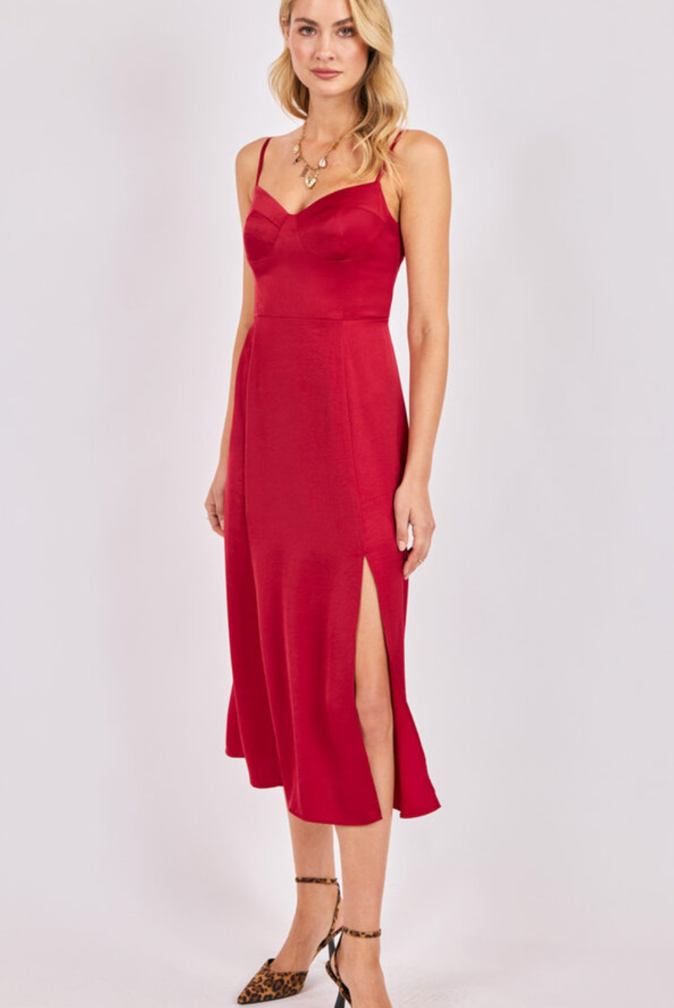 Romy Satin Midi Dress