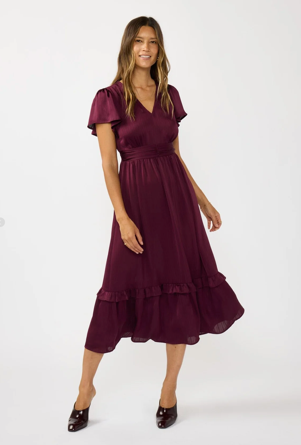 Bordeaux Midi Dress
