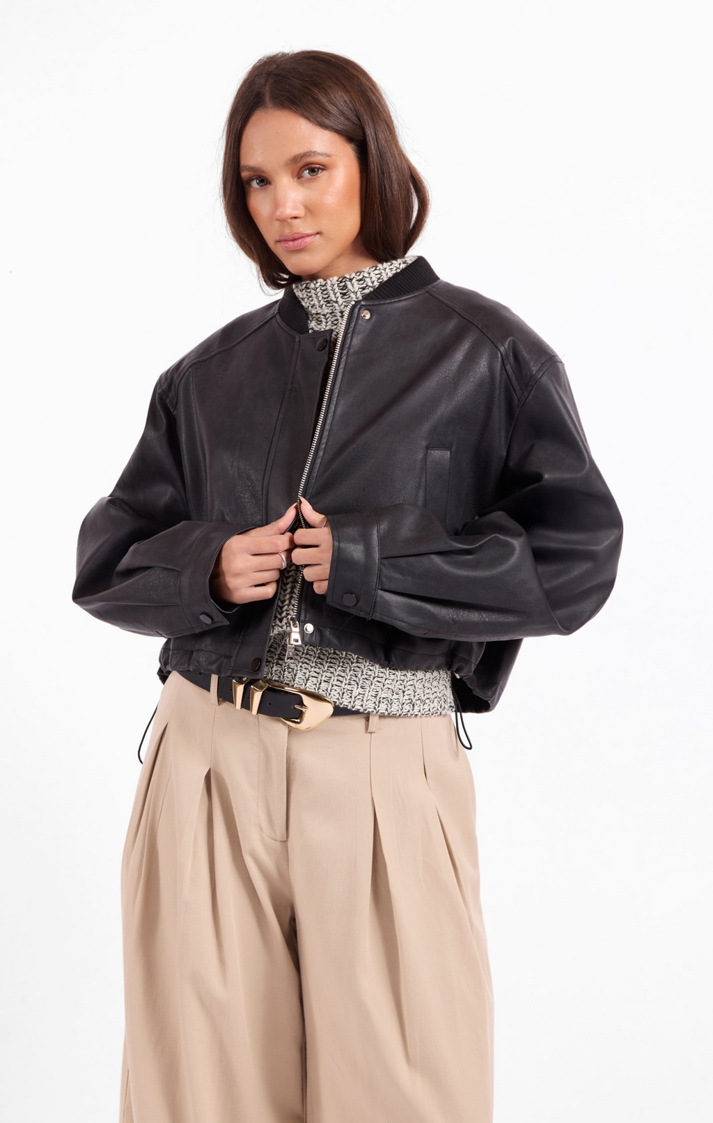 Academy Vegan Leather Bomber