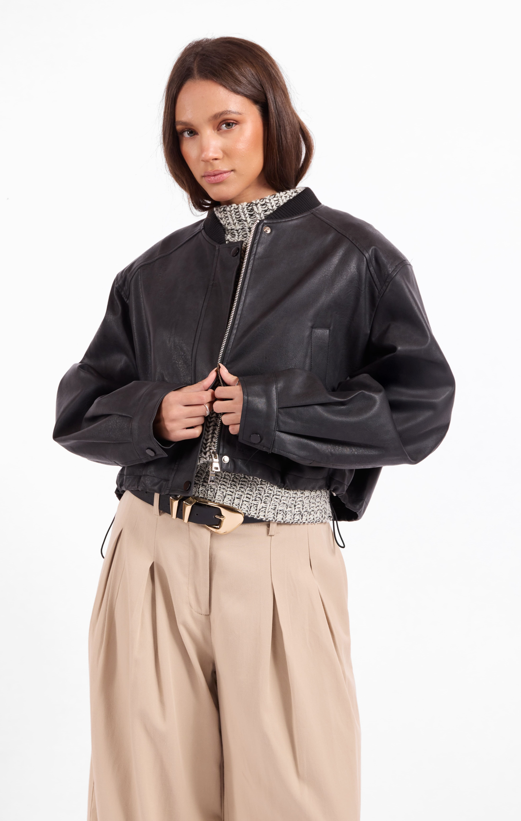 Academy Vegan Leather Bomber