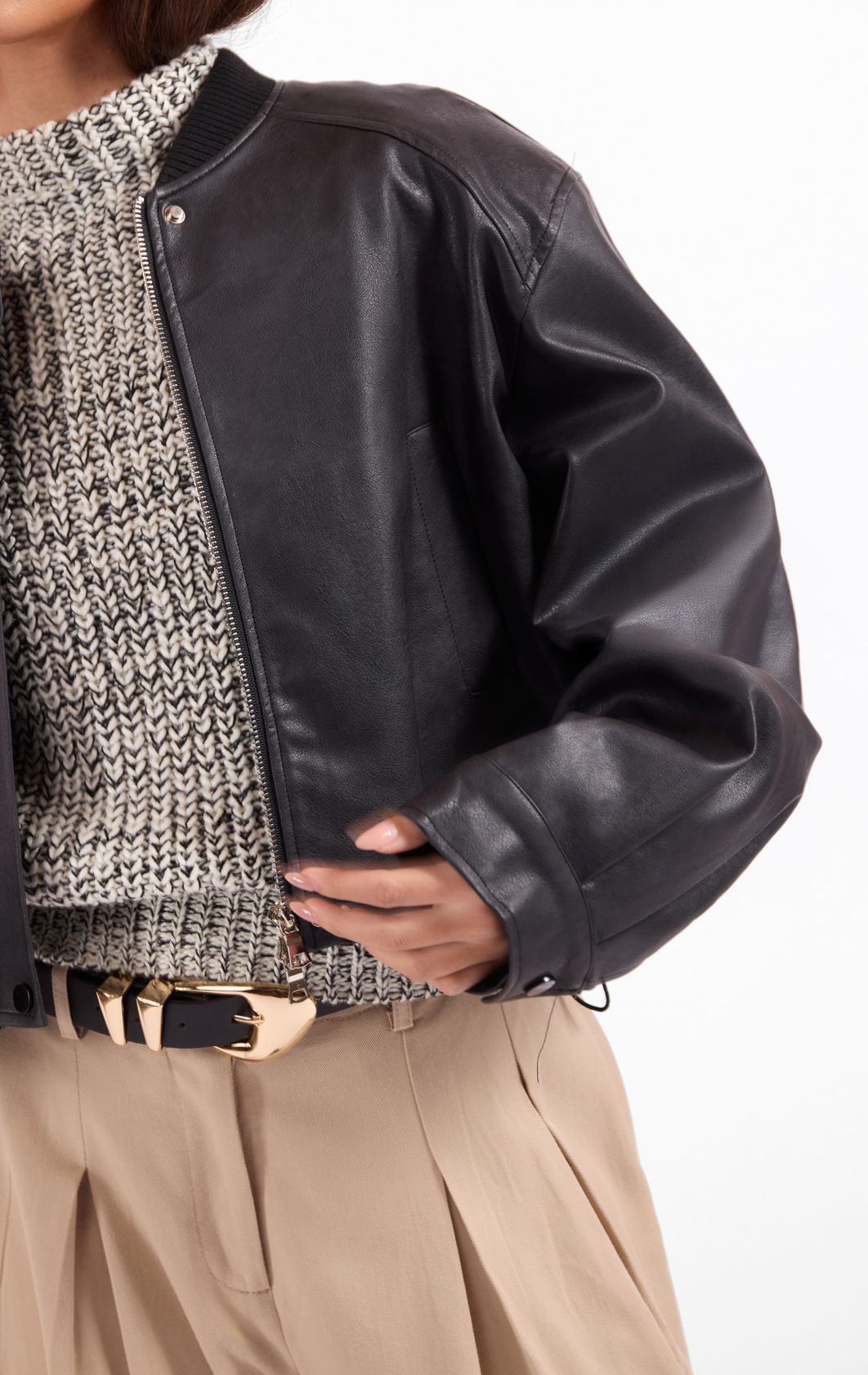 Academy Vegan Leather Bomber