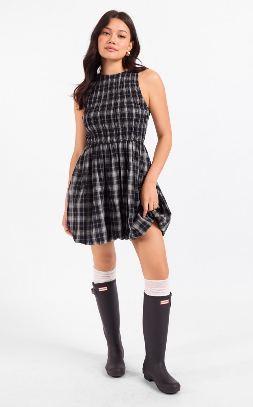 Petite Pause Smocked Bubble Dress