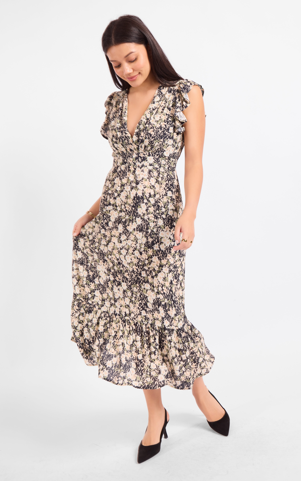 Painted Fields Midi Dress