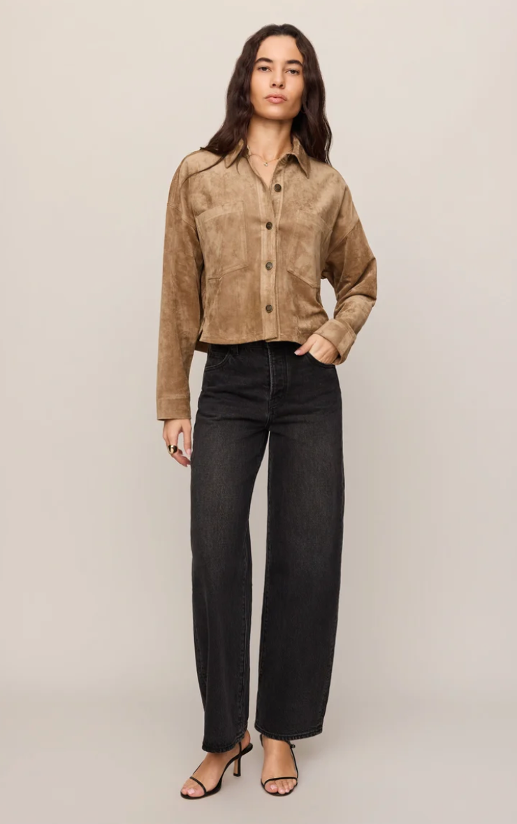 All Day Cropped Suede Jacket