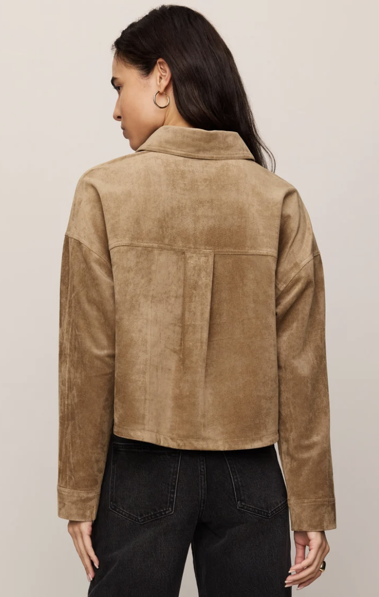 All Day Cropped Suede Jacket