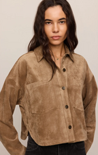 All Day Cropped Suede Jacket