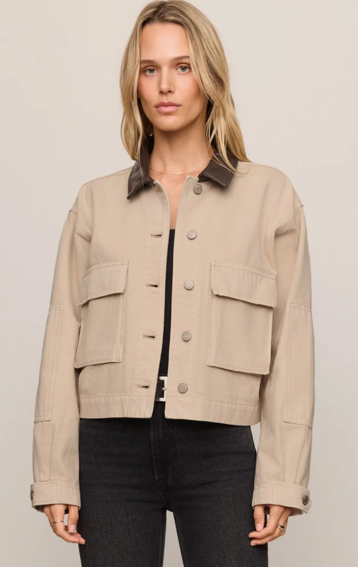 Rey Cropped Denim Chore Jacket