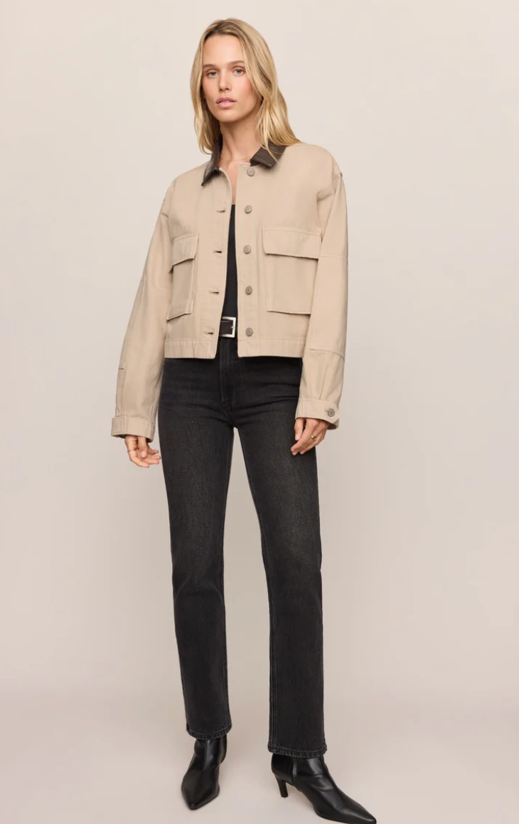 Rey Cropped Denim Chore Jacket
