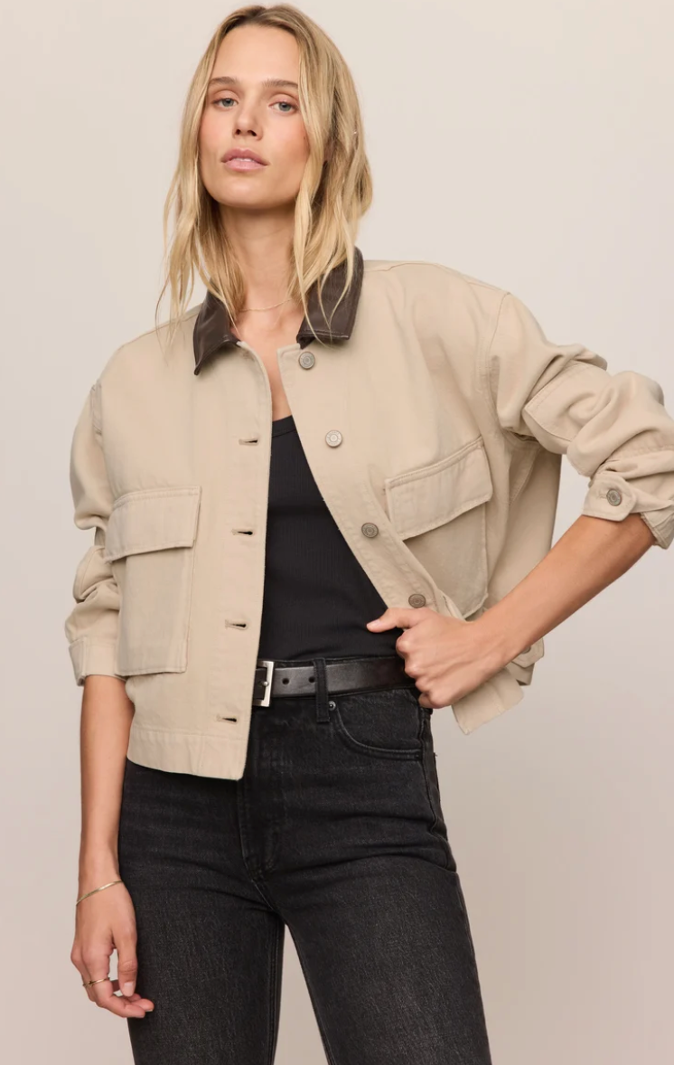 Rey Cropped Denim Chore Jacket