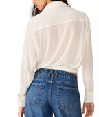 Sage Twisted Hem Button Front Top