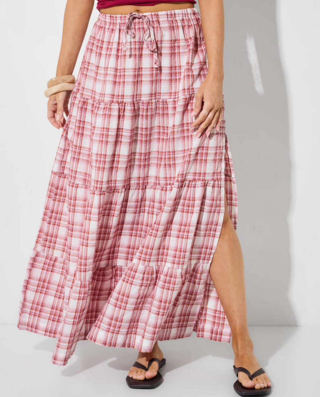 Chelsea Check Maxi Skirt