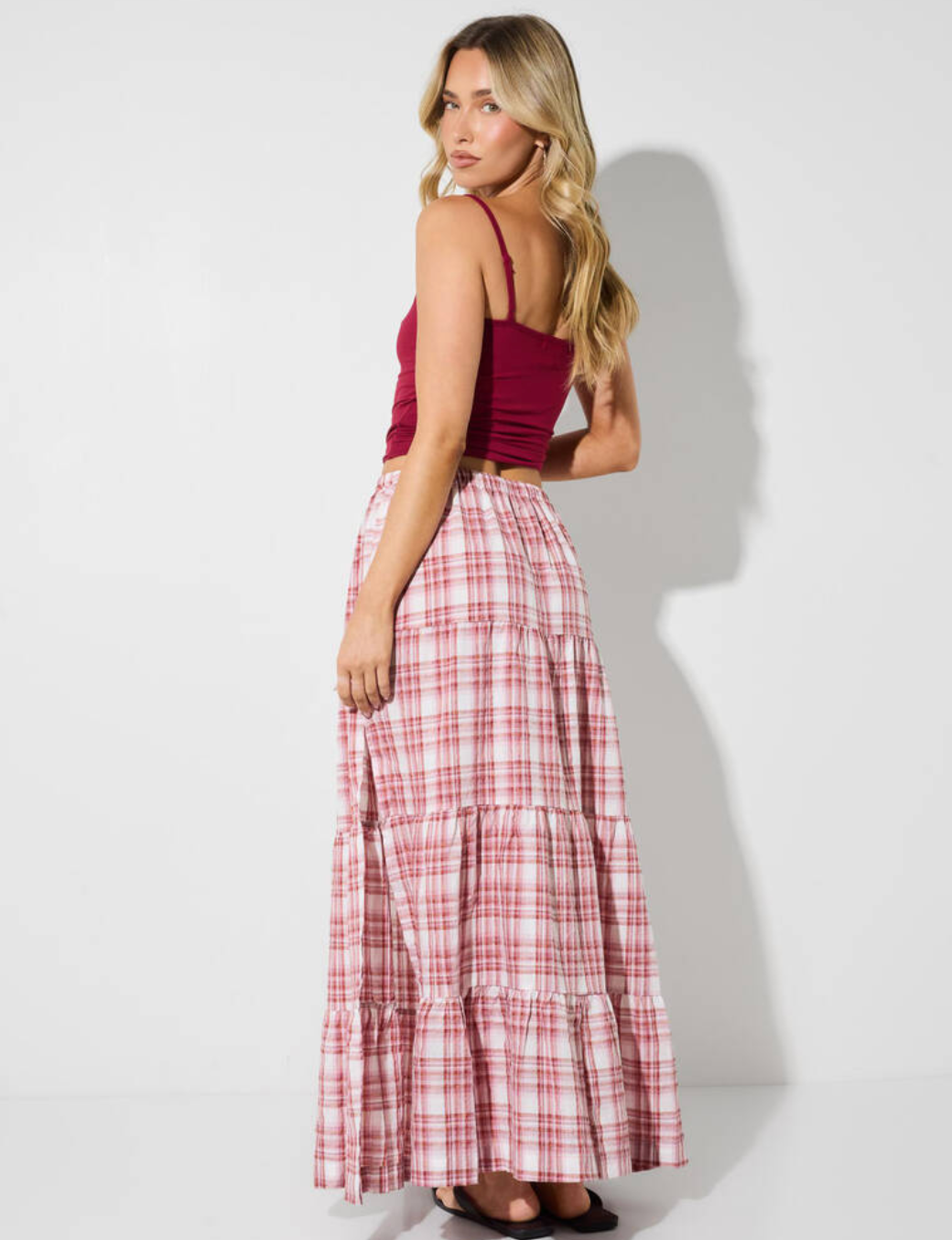 Chelsea Check Maxi Skirt