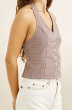 London Check Halter Top