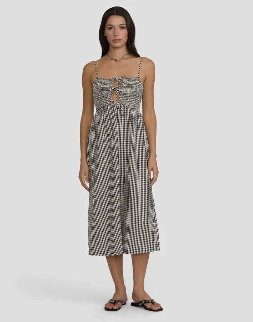 Beach Check Midi Dress