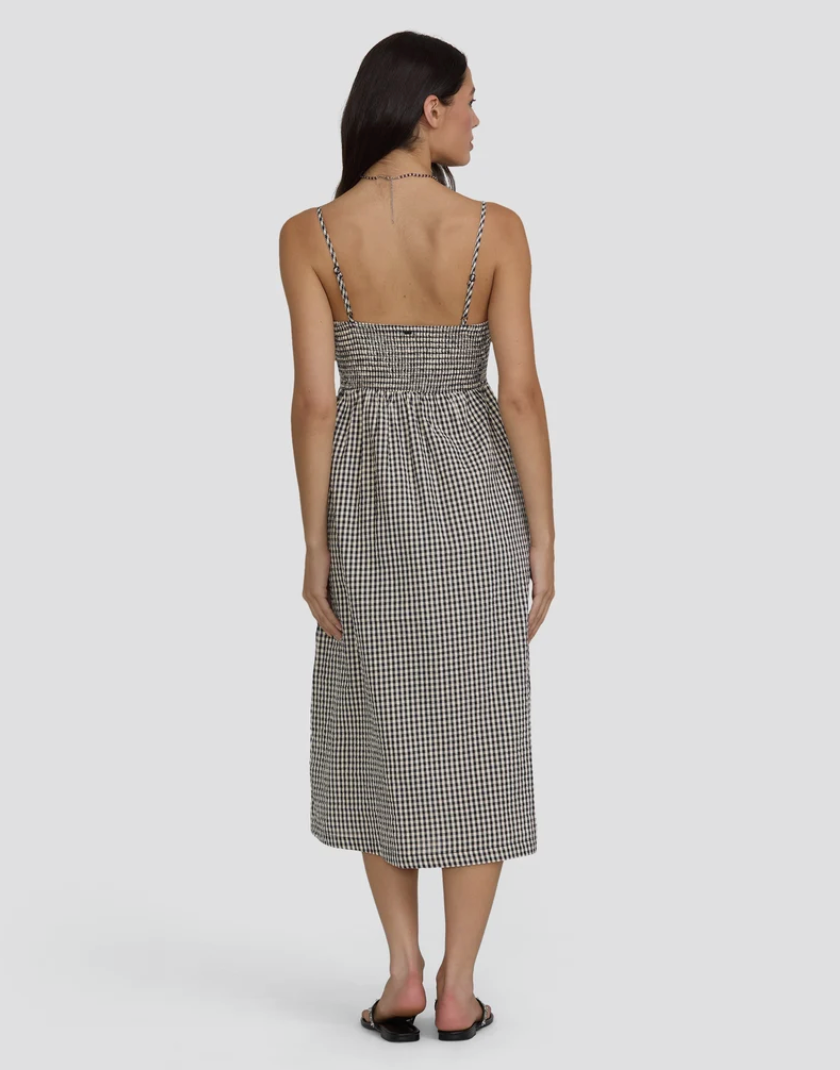Beach Check Midi Dress
