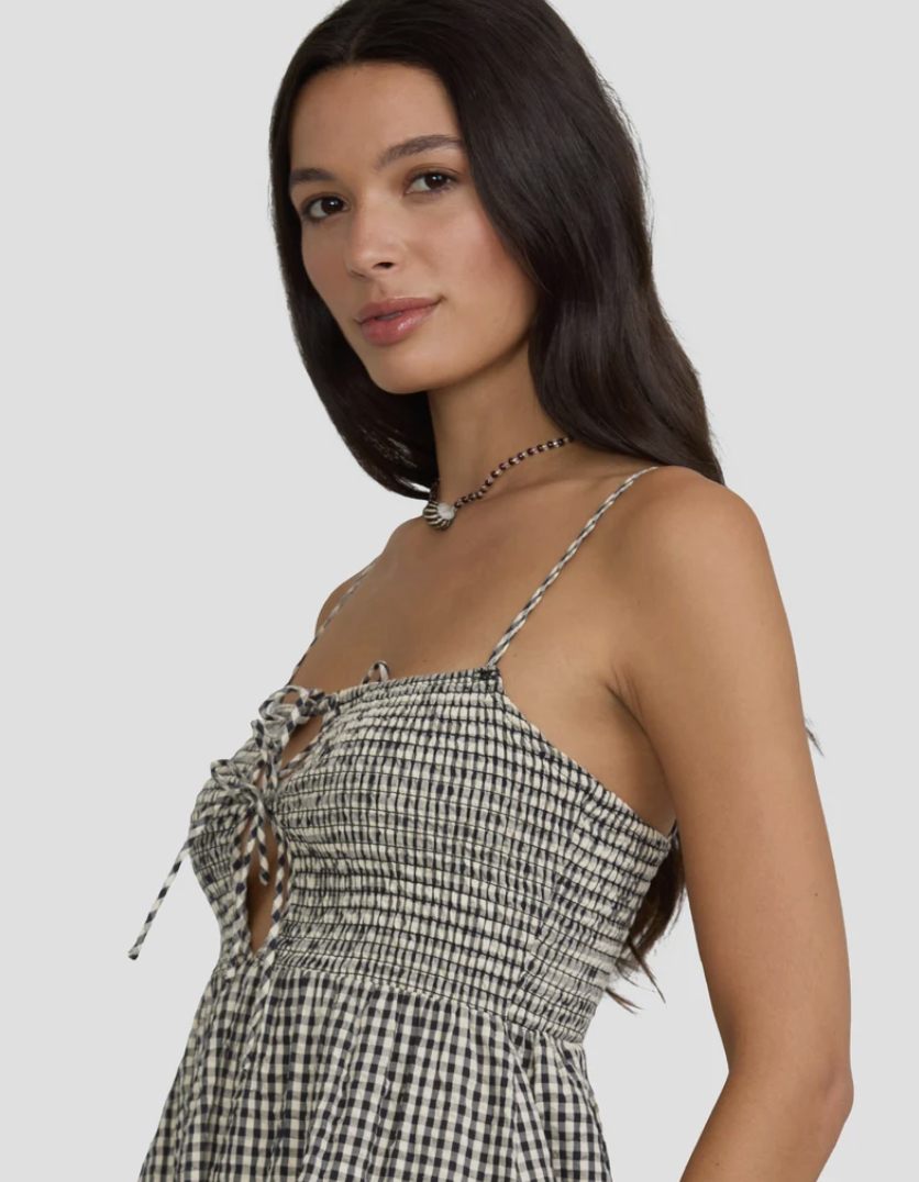 Beach Check Midi Dress