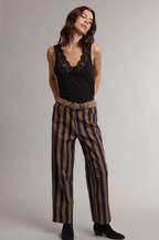 Ribbed Lace Trim Knit Tank
