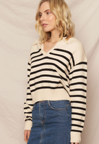 Riviera Stripe Polo Sweater