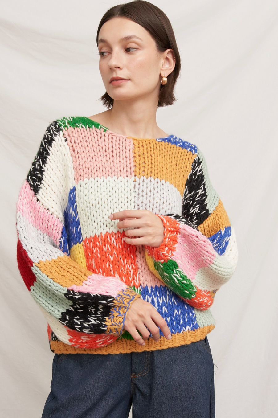Color Theory Patchwork Sweater