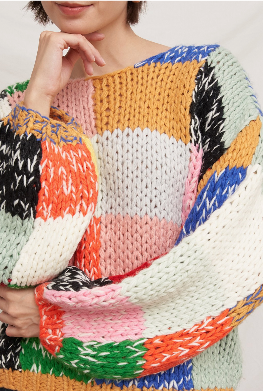 Color Theory Patchwork Sweater