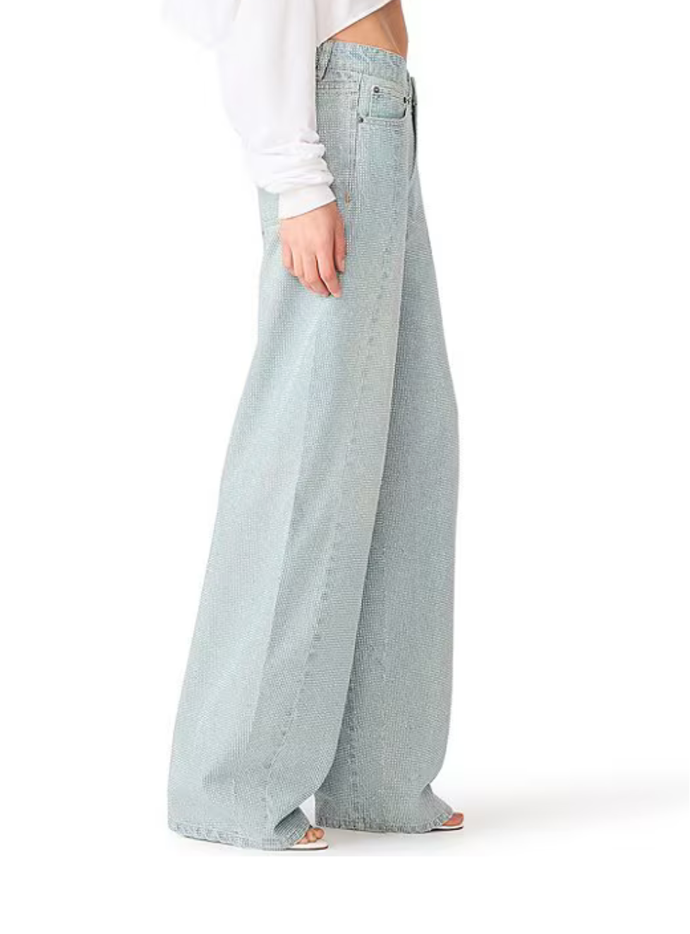 Rori Crystal Embellished Barrel Jean