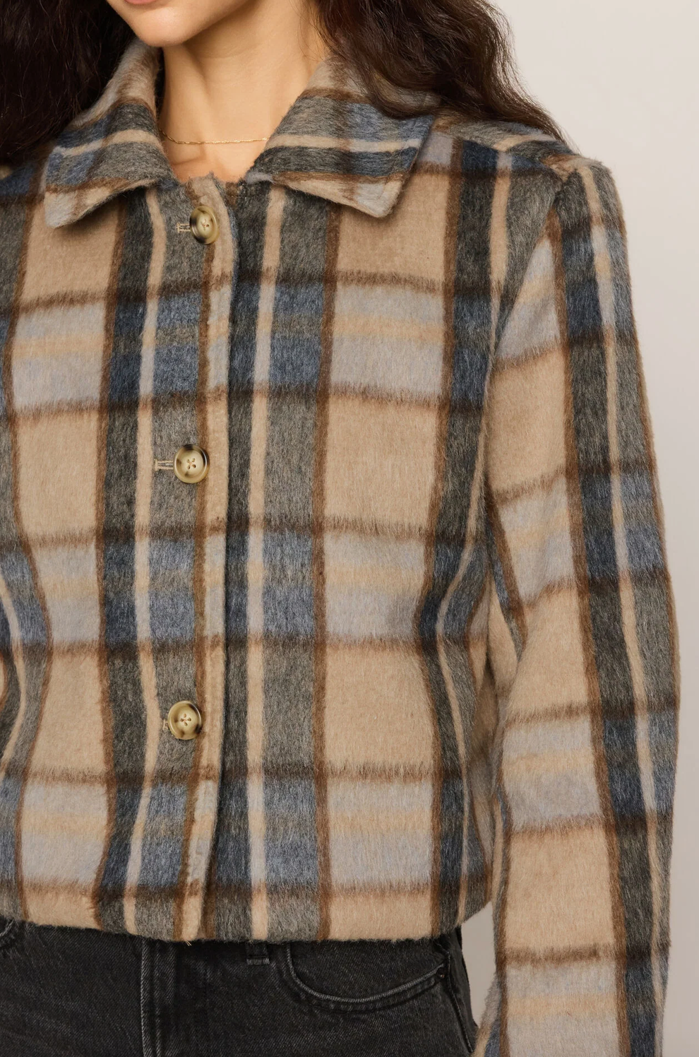 Petra Plaid Shrunken Jacket