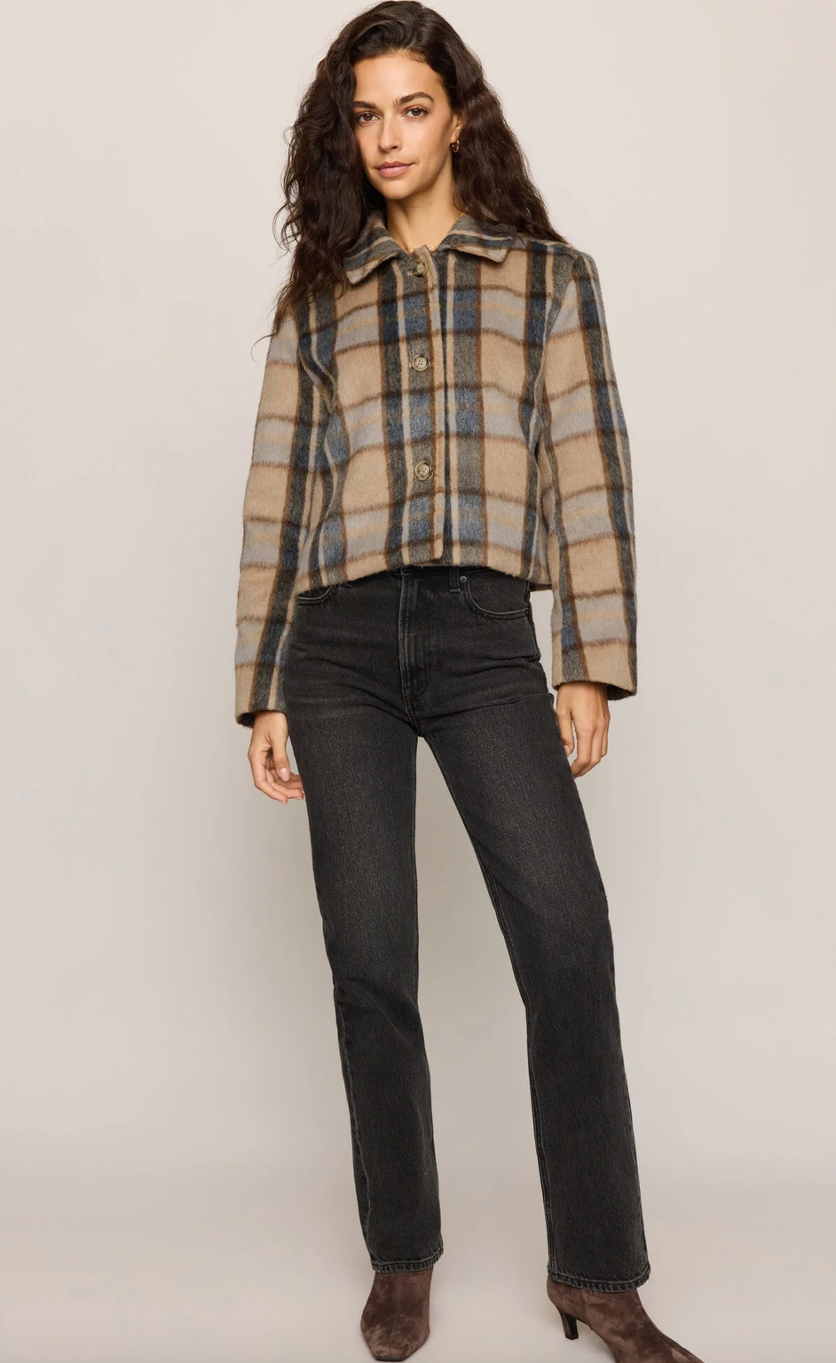 Petra Plaid Shrunken Jacket