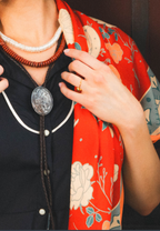 Western Floral Bolo Tie