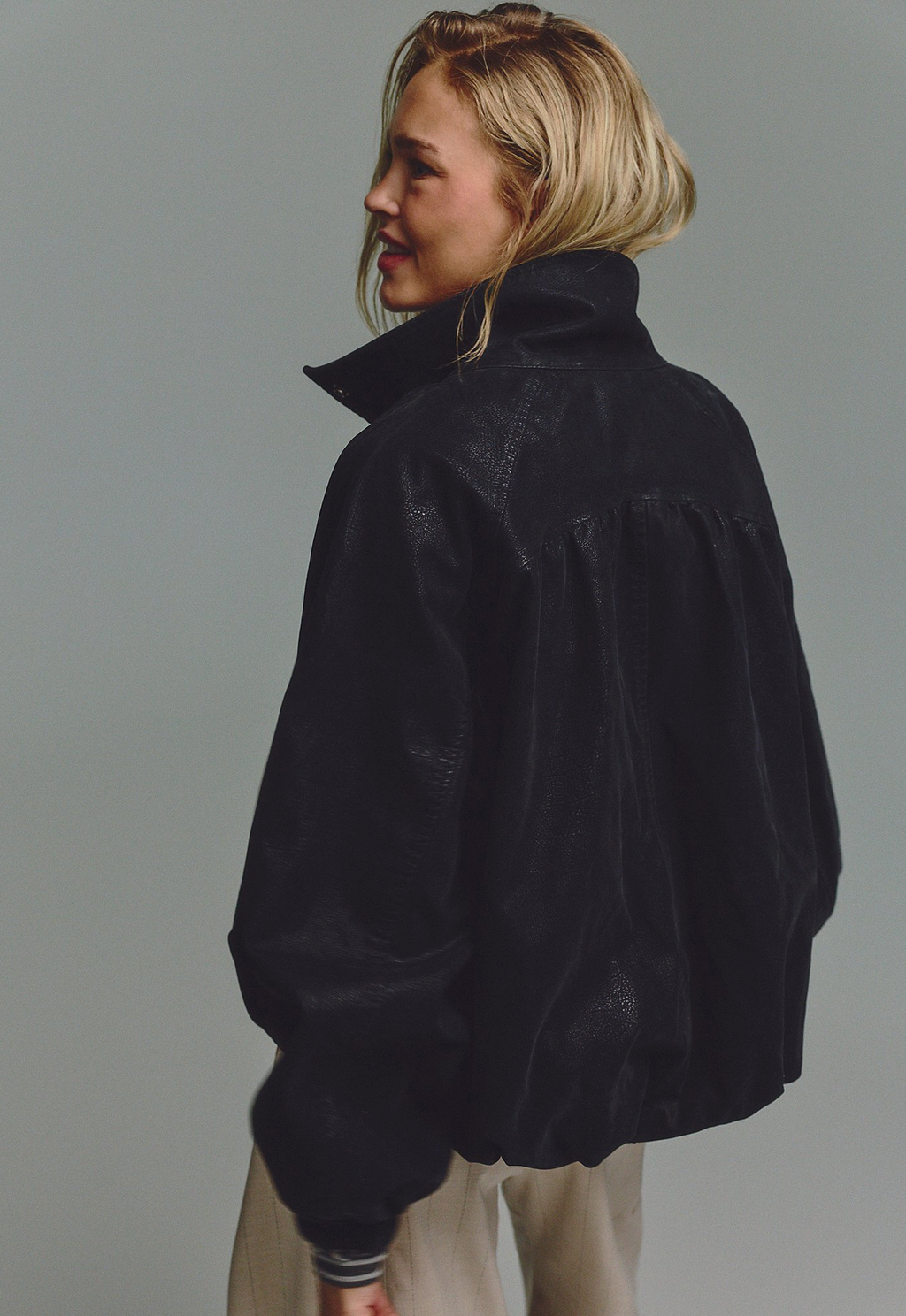 Chelsea Vegan Suede Funnel-Neck Jacket