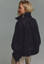 Chelsea Vegan Suede Funnel-Neck Jacket